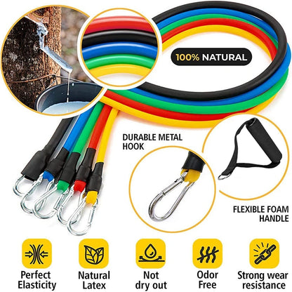 11 Pieces Resistance Bands Set.